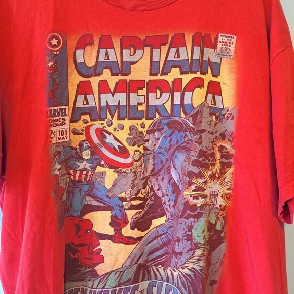 Marvel Comics CAPTAIN AMERICA TSHIRT  When Wakes the Sleeper RED Size‎ XL - Picture 2 of 8